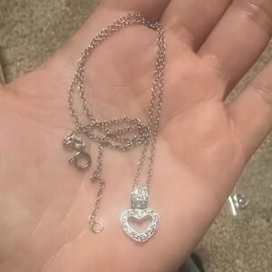 925 CZ Heart Pendant Necklace